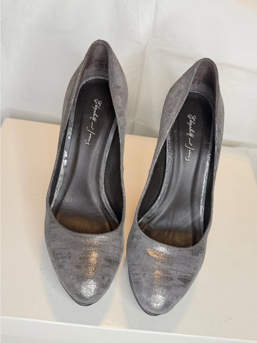 Seychelles Metallic Gray Pointed-Toe Pumps